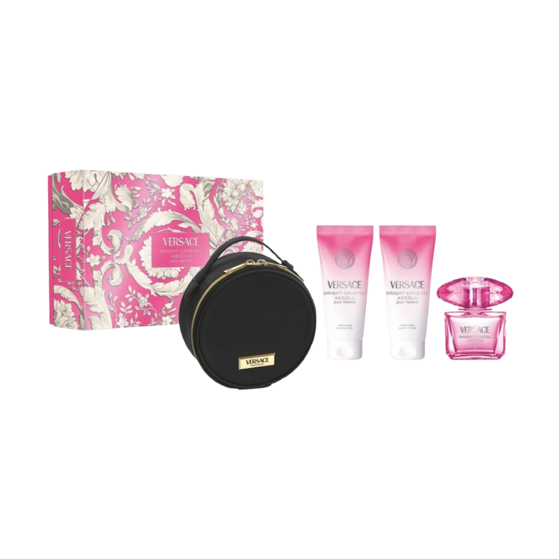 Versace - Bright Crystal Absolu Gift set EDP 90 ml, body lotion 100 ml, shower gel 100 ml and cosmetic bag - 90ml - Feel You