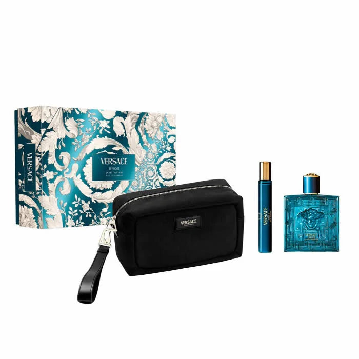 Versace - Eros Eau de Parfum Gift set EDP 100 ml, miniature EDP 10 ml and cosmetic bag - 100ml - Feel You