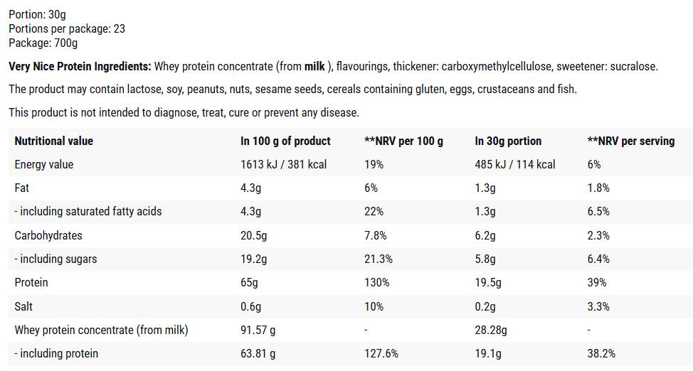 Very Nice Protein | 100% WPC - 700 грама - Feel You