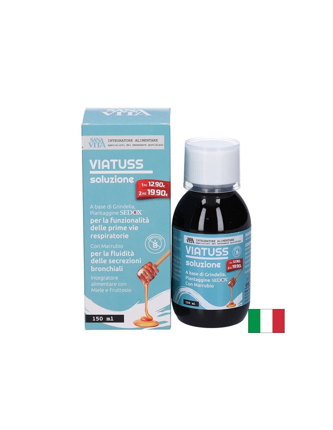 Viatuss успокояващ билков сироп с мед при кашлица и сухо гърло, 150 ml - Feel You