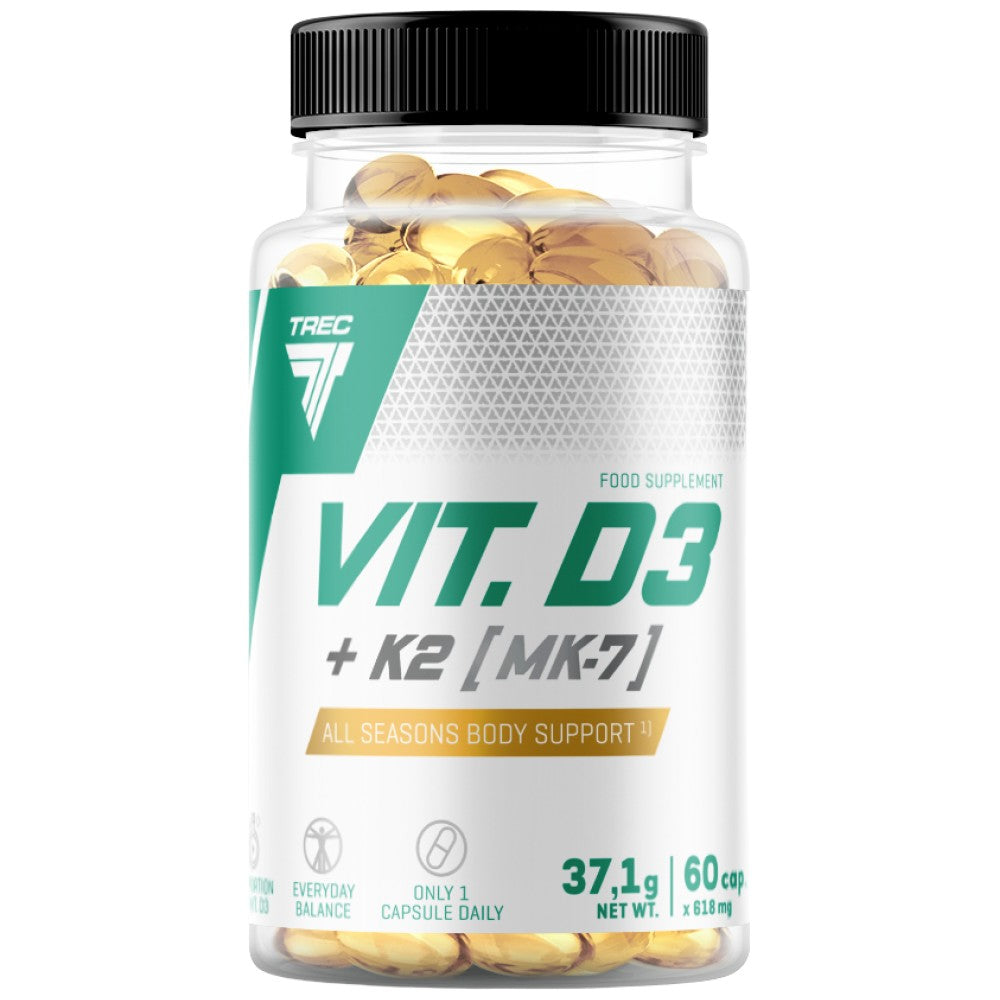 Vit. D3 + K2 (MK-7) | Vitamin D and Vitamin K2 Formula 60 капсули - Feel You