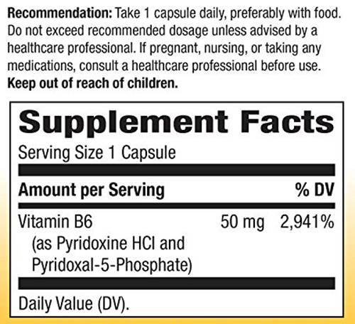 Vitamin B-6 50 mg - 100 капсули - Feel You