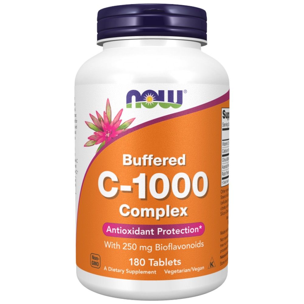Vitamin C-1000 Complex - Buffered with 250 mg Bioflavonoids - 180 Таблетки - Feel You