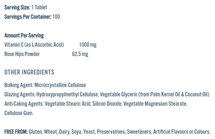Vitamin-C 1000 mg | with Rose Hips - 100 Таблетки - Feel You