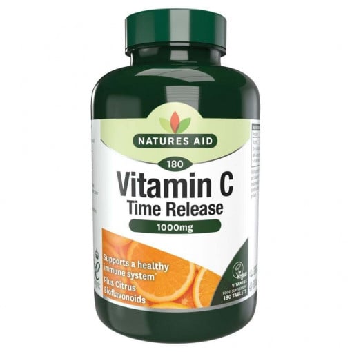 Витамин С с удължено освобождаване (Vitamin C Time Release) 1000mg 90 таблетки NaturesAid - Feel You
