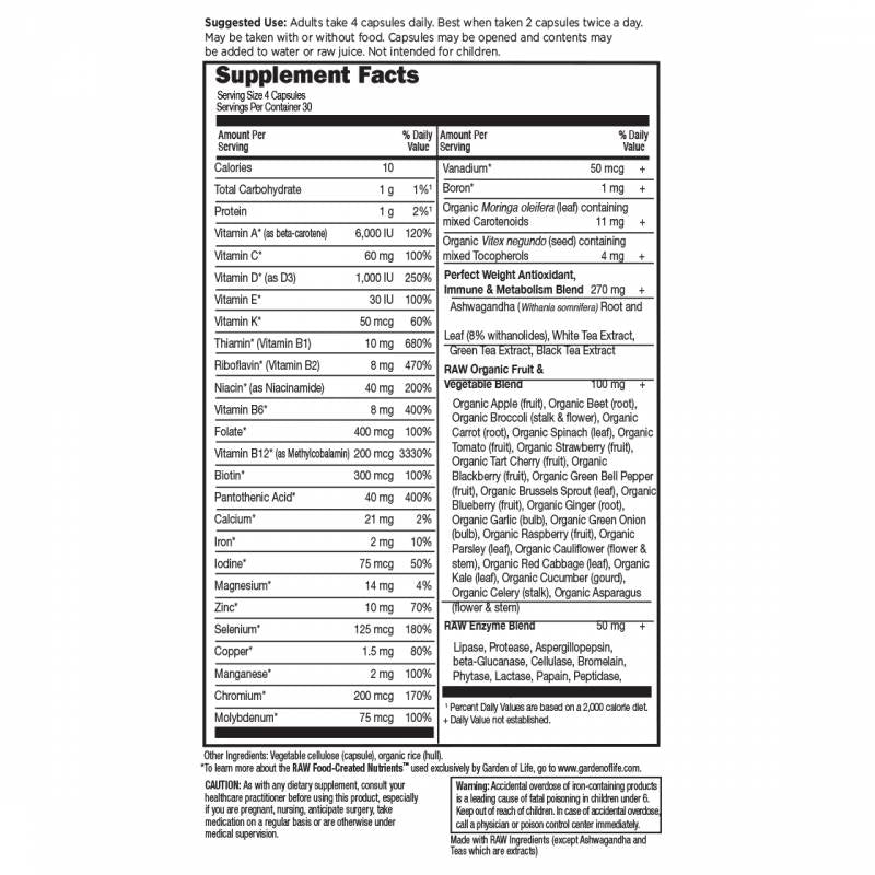 Vitamin Code / Perfect Weight - 120 капсули - Feel You