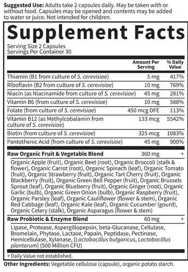 Vitamin Code / RAW B-Complex - 120 капсули - Feel You