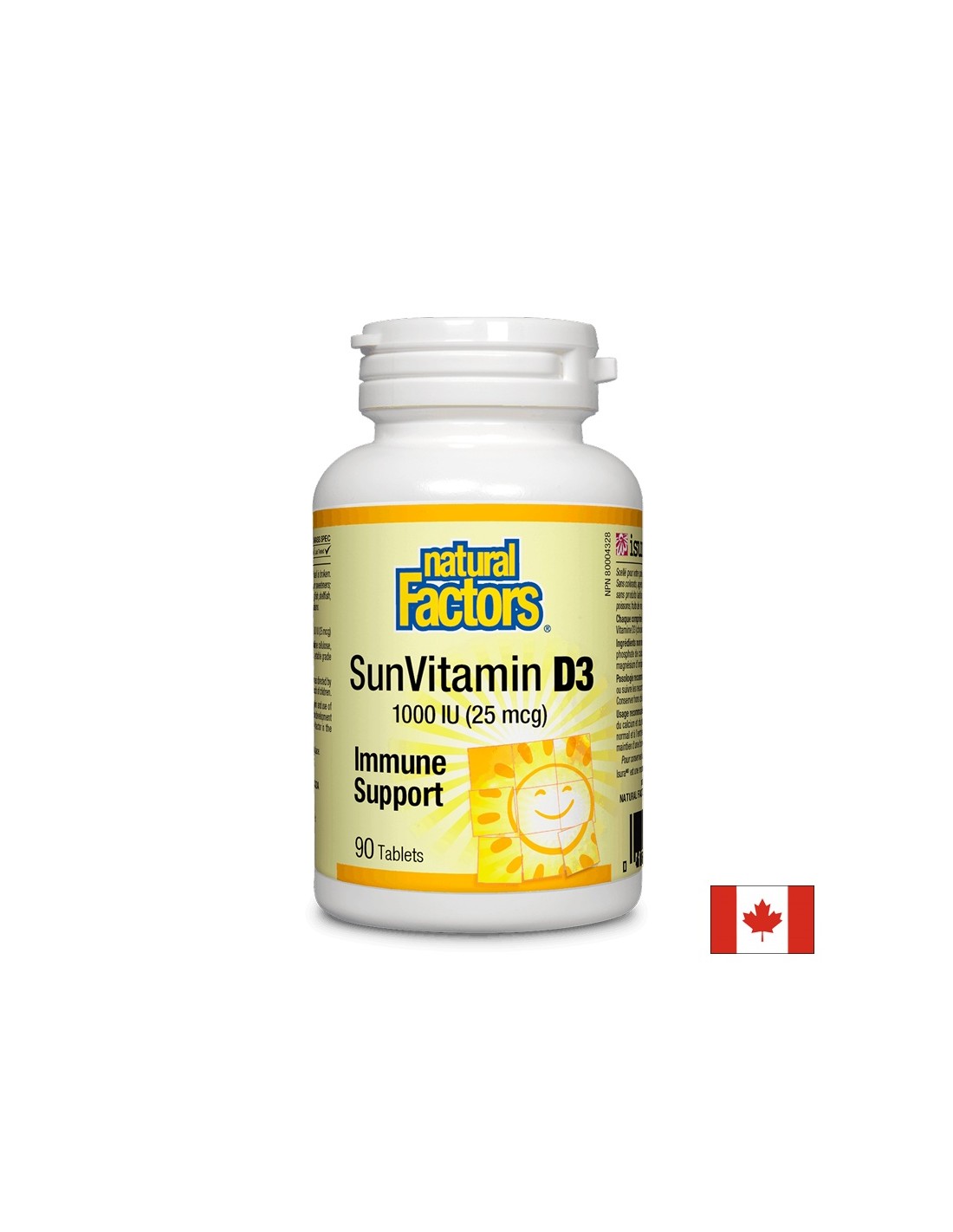 Vitamin D3/ Витамин D3 1000 IU, 90 таблетки Natural Factors - Feel You