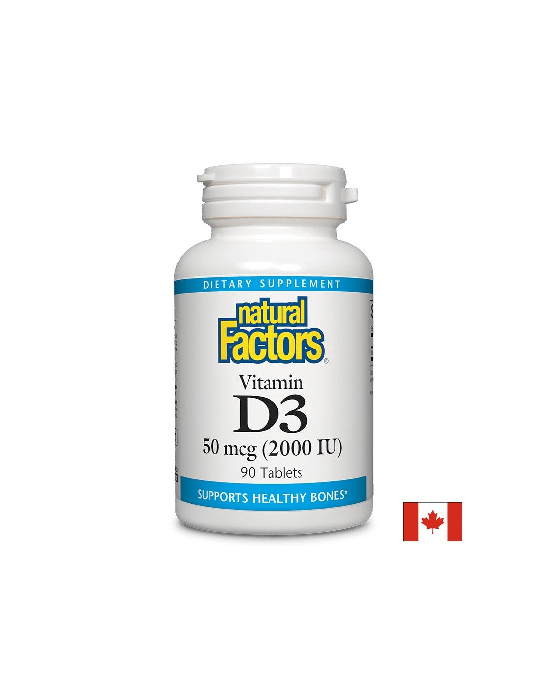 Vitamin D3 / Витамин D3, 2000 IU, 90 таблетки Natural Factors - Feel You