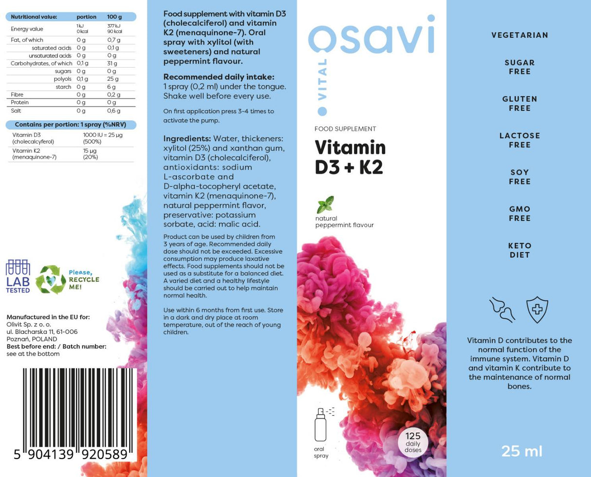 Vitamin D3 + K2 | Oral Spray - 25 мл - Feel You