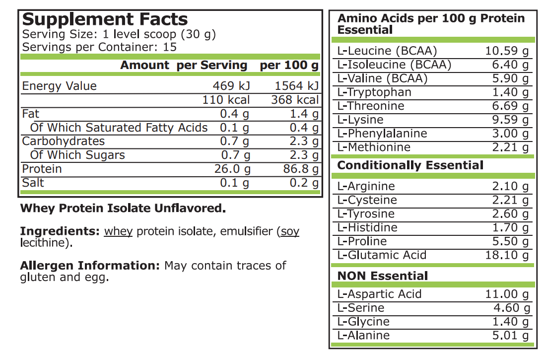 WHEY ISOLATE UNFLAVORED - 450 GR - Feel You