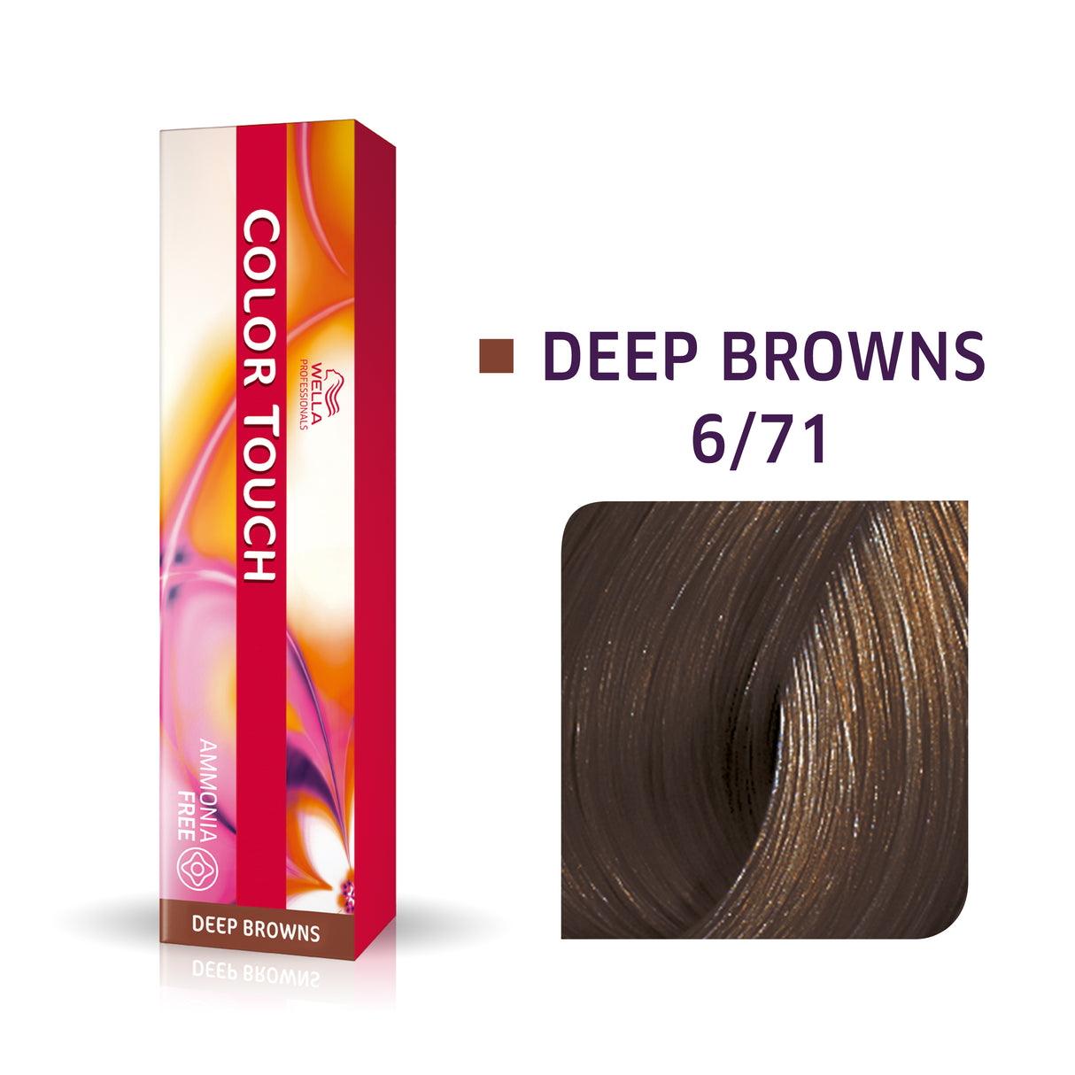 Wella Professionals, Color Touch, Ammonia-Free, Semi-Permanent Hair Dye, 6/71 Dark Blonde Ash Chestnut, 60 ml - Feel You