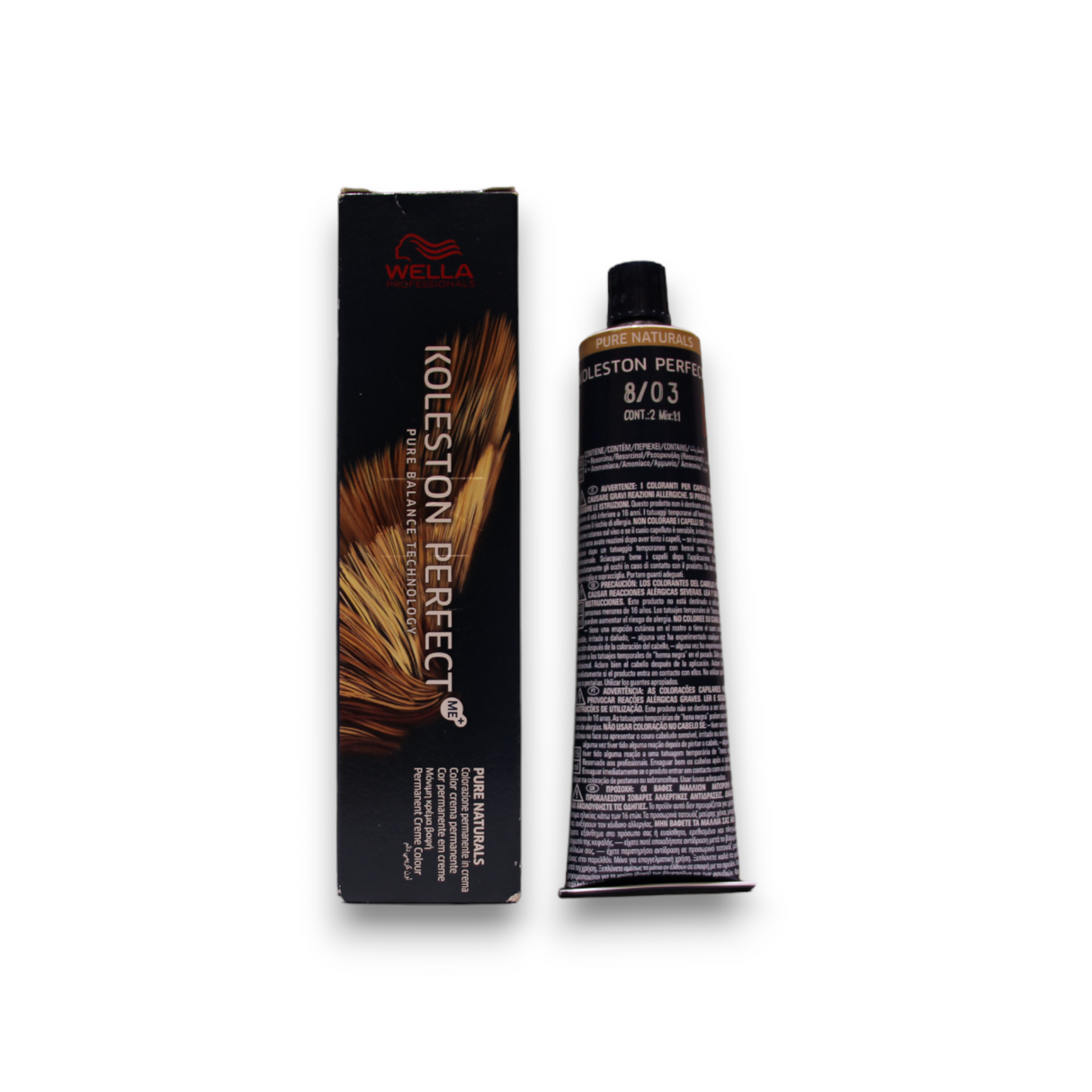 Wella Professionals, Koleston Perfect Me+, Permanent Hair Dye, 8/03 Light Blond Natural Golden, 60 ml - Feel You