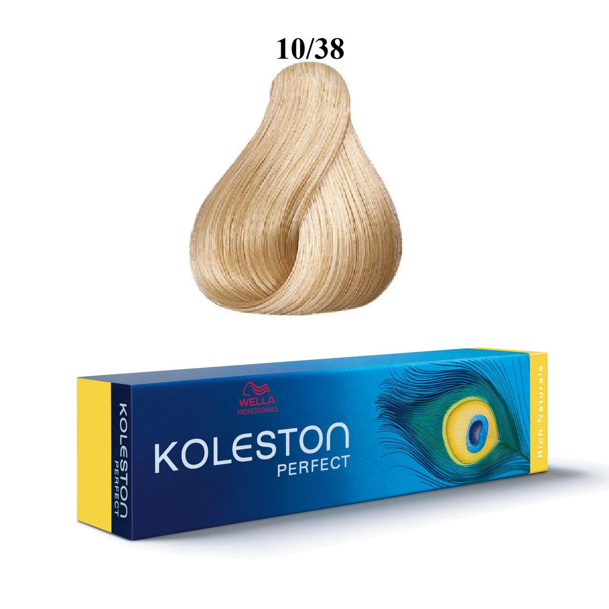 Wella Professionals, Koleston Perfect, Permanent Hair Dye, 10/38 Bright Light Blonde Golden Blue, 60 ml - Feel You