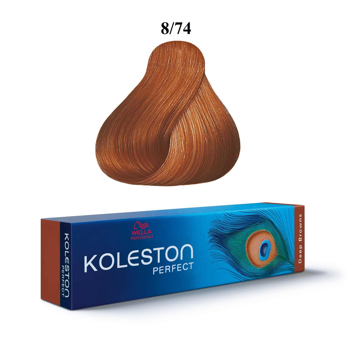 Wella Professionals, Koleston Perfect, Permanent Hair Dye, 8/74 Light Blond Chestnut Red, 60 ml - Feel You
