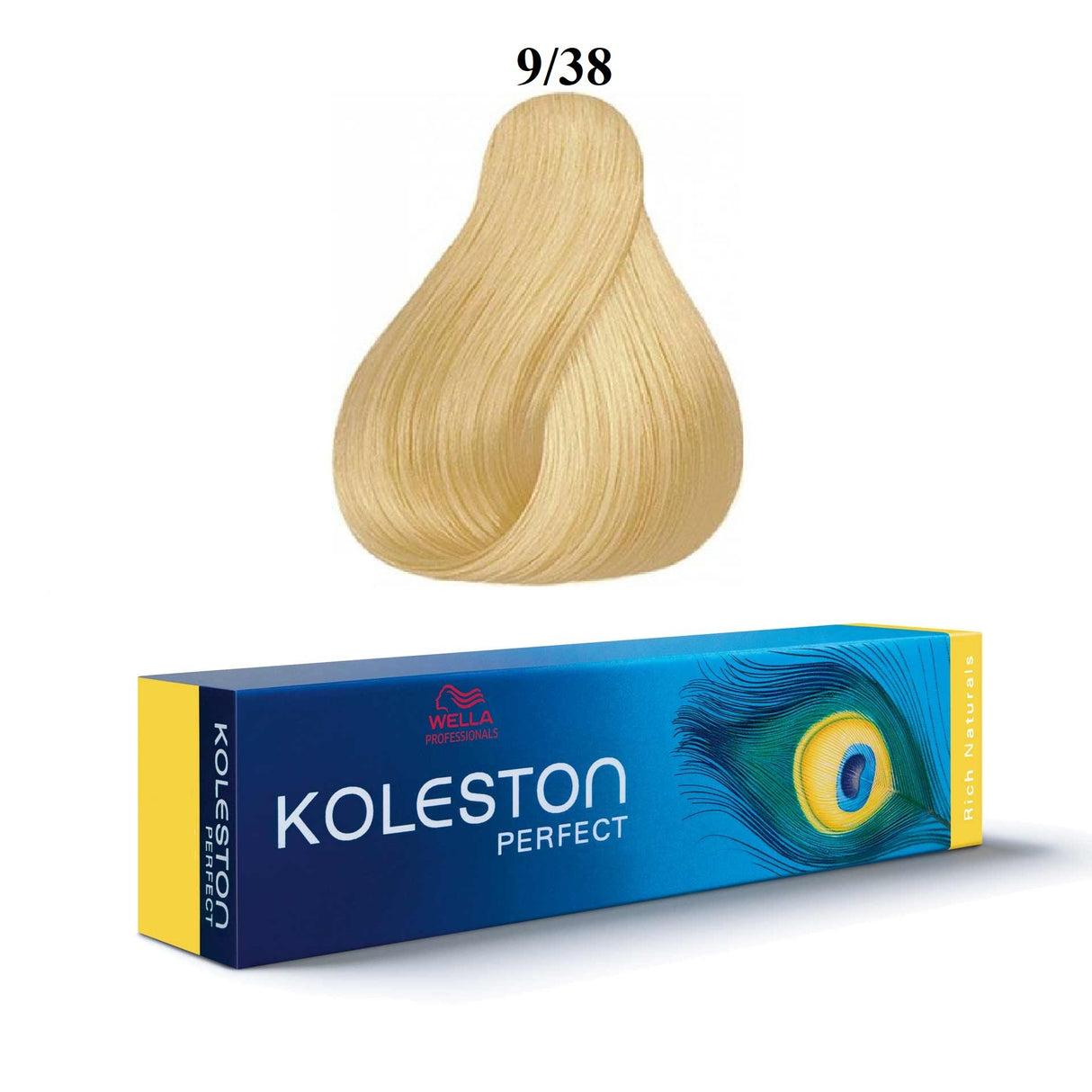 Wella Professionals, Koleston Perfect, Permanent Hair Dye, 9/38 Very Light Blonde Golden Pearl, 60 ml - Feel You