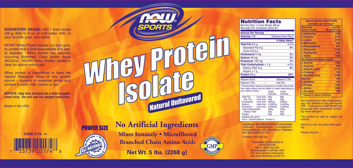 Whey Protein Isolate /Unflavored/ - 2268 грама - Feel You