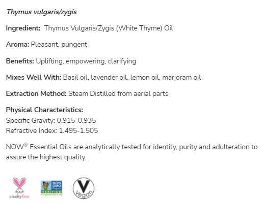 White Thyme Oil | 100% Thymus Vulgaris / Zygis - 30 мл - Feel You