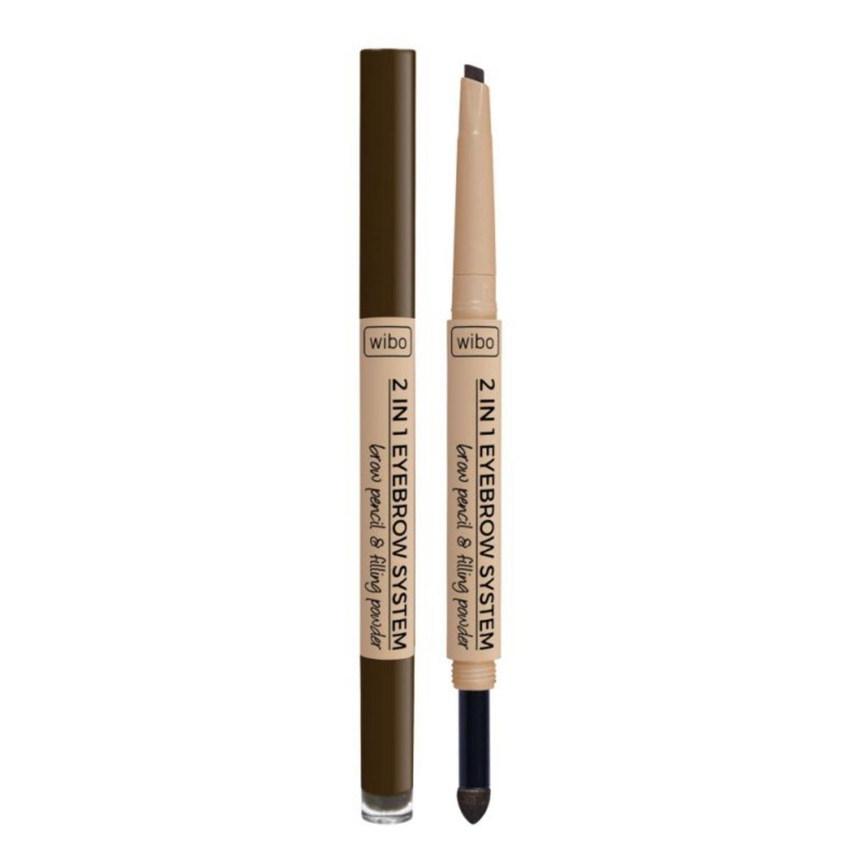 Wibo, 2 in 1 Eyebrow System, Eyebrow Cream Pencil, Powder & Brush 3-In-1, 3, Dark Brown, 0.2 g - Feel You