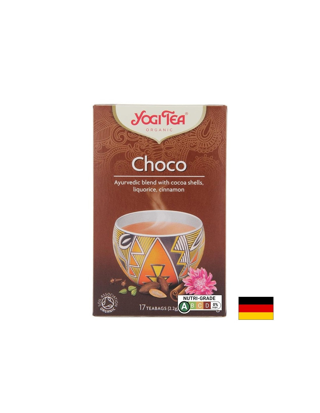 Yogi Tea Choco – аюрведичен чай с какаови черупки, канела и сладък корен, БИО, 17 филтърни пакетчета - Feel You