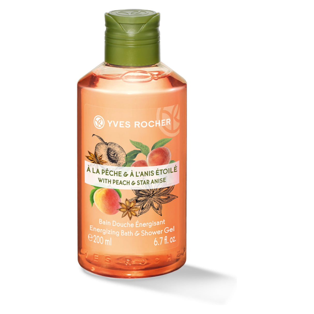 Yves Rocher, Peach Star Anise, Peach, Energising, Shower Gel, All Skin Types, 200 ml - Feel You
