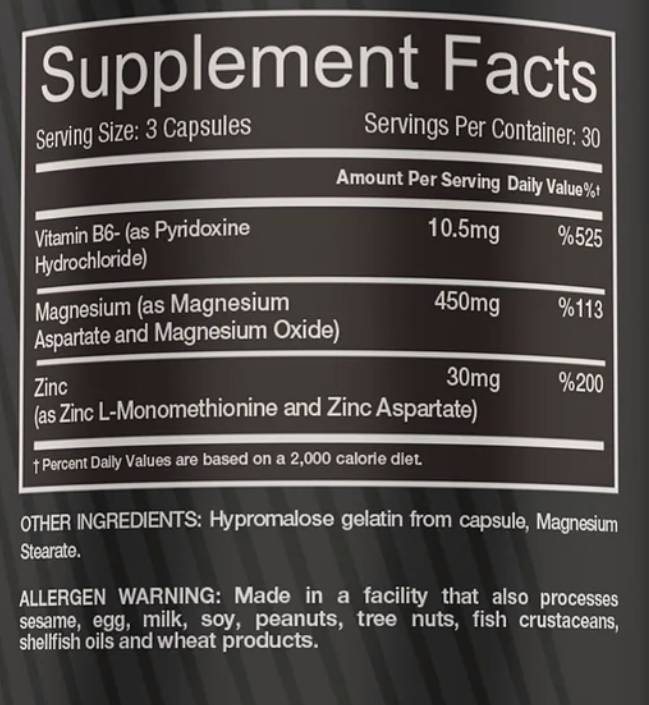 ZMA | with Zinc, Magnesium and B6 90 капсули - Feel You