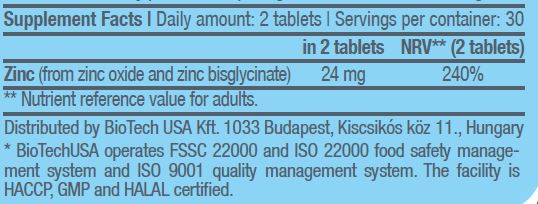 Zinc + Chelate / 60 Tabs - Feel You
