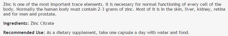 Zinc Citrate 30 mg - 100 капсули - Feel You