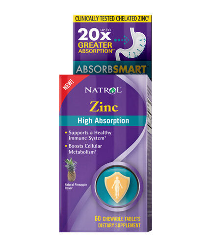Zinc High Absorption 60 chew tabs. - Feel You