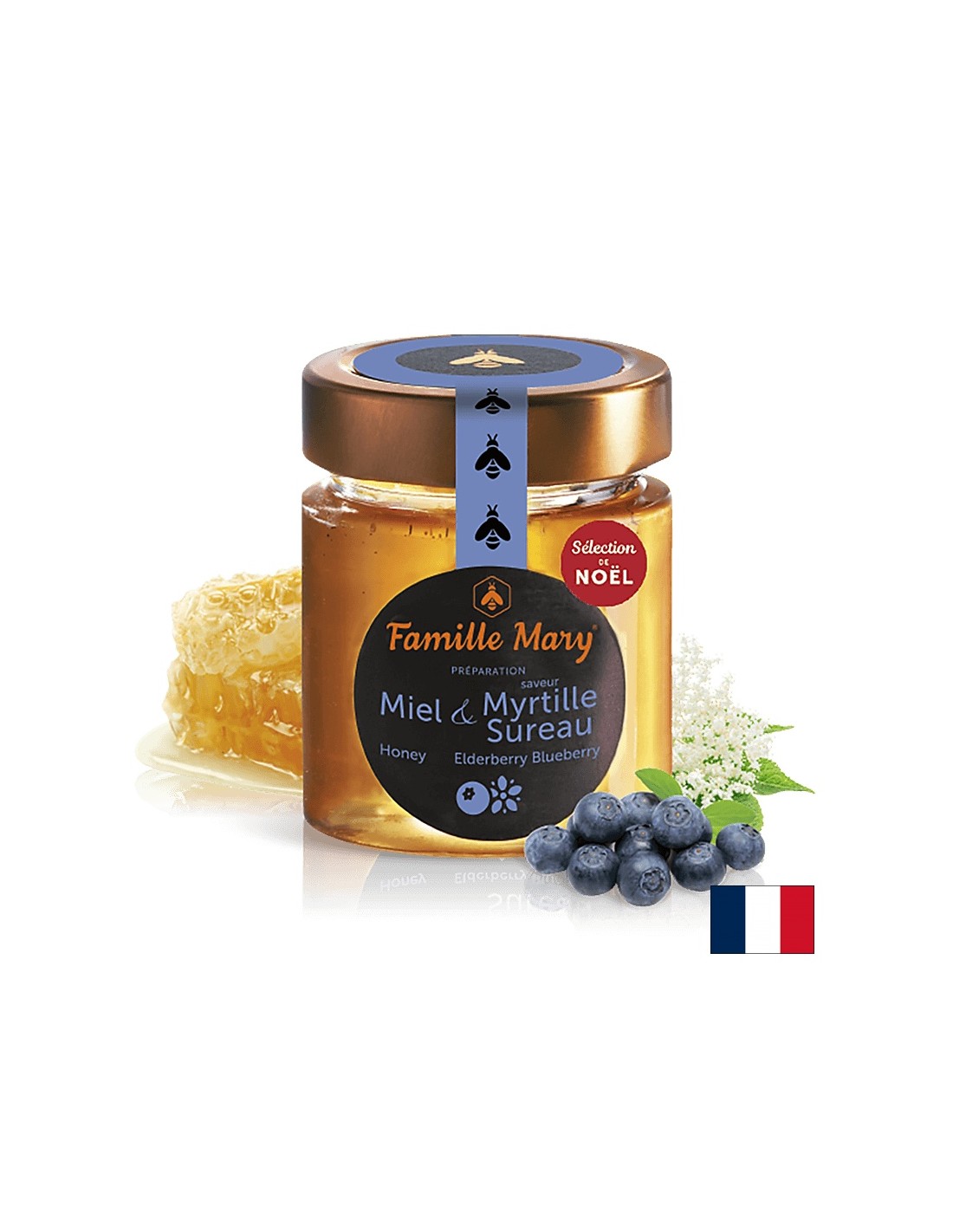 Акациев пчелен мед с аромат на боровинки и черен бъз, 170 g - Feel You