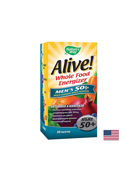 Alive Men’s 50+ / Aлайв! Mултивитамини за мъже 50+, 30 таблетки Nature’s Way - Feel You