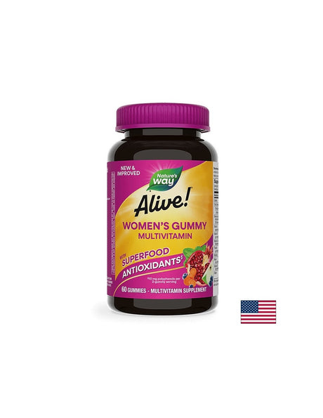 Alive! Womens Gummy Multivitamin / Алайв! Мултивитамини за жени, 60 желирани таблетки Nature’s Way - Feel You