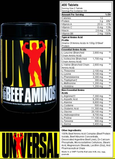 100% Beef Amino - 400 Таблетки - Feel You