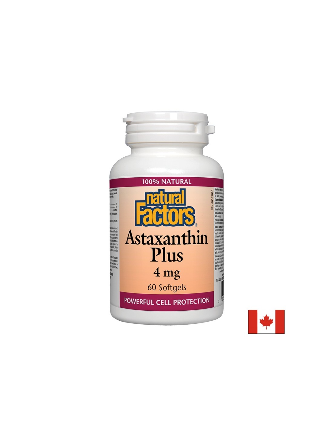 Astaxanthin Plus/ Астаксантин + Лутеин и Зеаксантин 4 mg х 60 софтгел капсули Natural Factors - Feel You