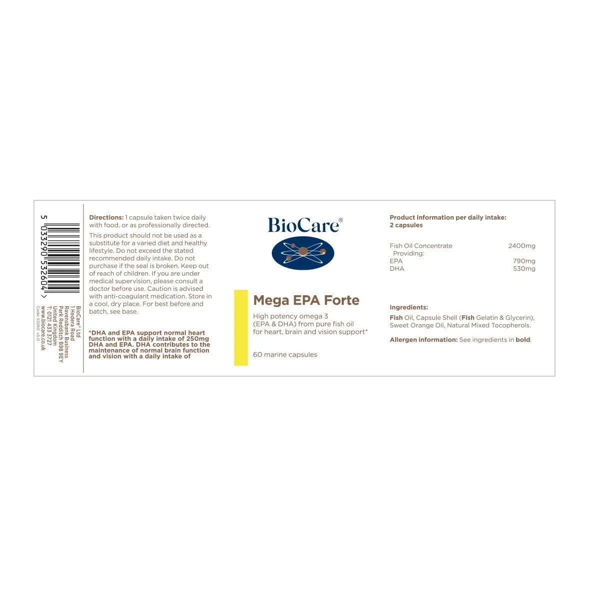 Mega Omega 3 / BioCare Mega EPA Forte 60 marine caps