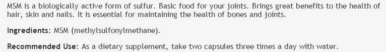 MSM 490 mg - 100 капсули - Feel You