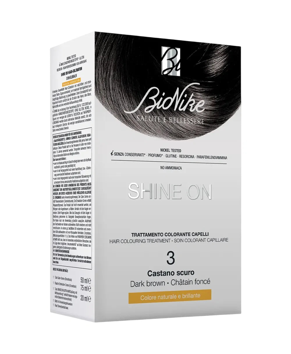 BioNike, Shine On, Permanent Hair Dye, 3 Dark Brown, 1 pcs