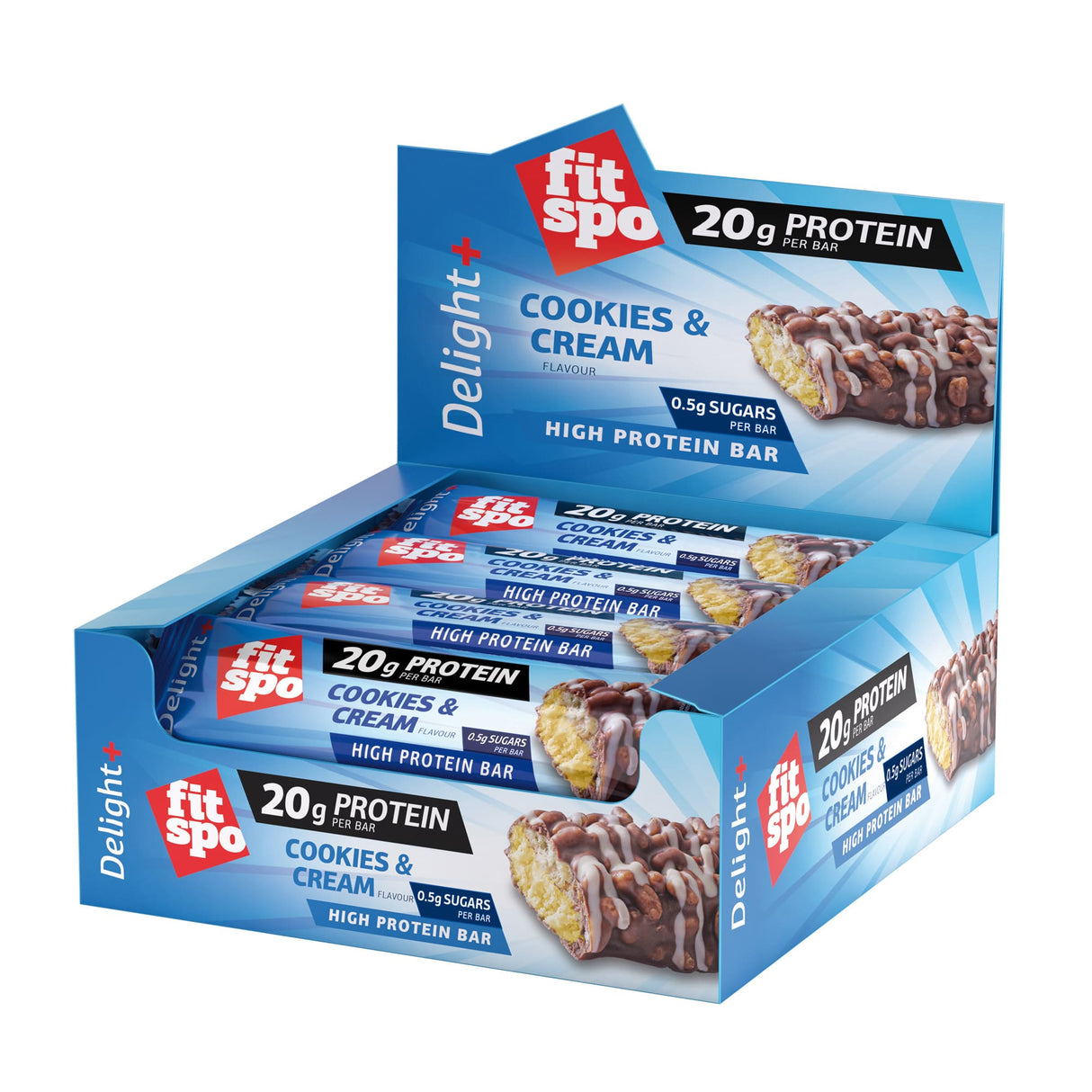 Delight+ Protein Bar Бисквити и Крем - 12 x 60 грама - Feel You