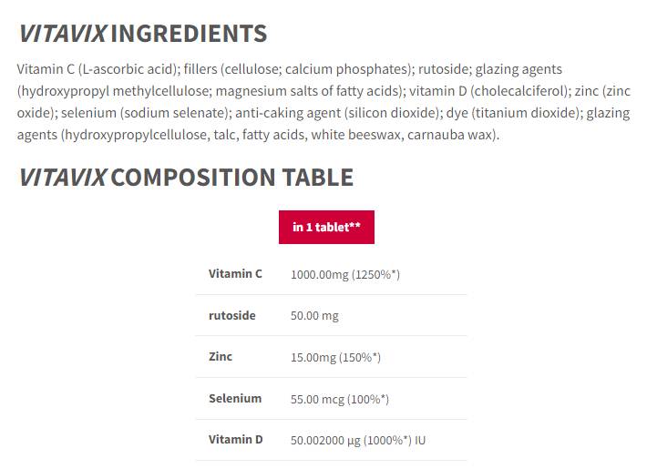 Vitavix Immunity Care | with Vitamin C, Zinc, Selenium, Vitamin D - 60 Таблетки - Feel You