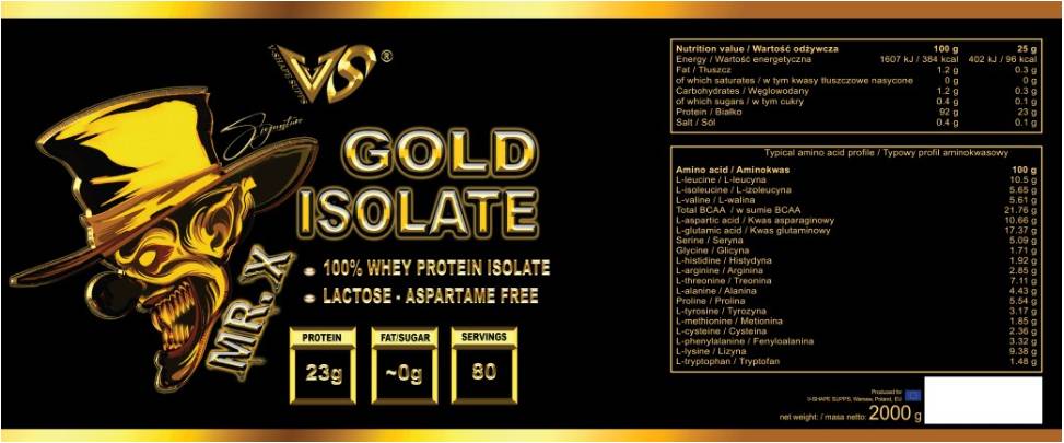Mr. X Gold Isolate | Whey Protein Isolate - 2000 грама - Feel You