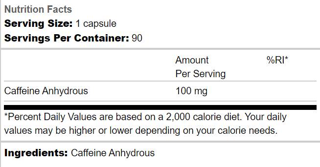 Endurance Caffeine 100 mg - 90 капсули - Feel You