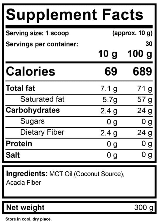 MCT Oil Powder - 300 грама - Feel You