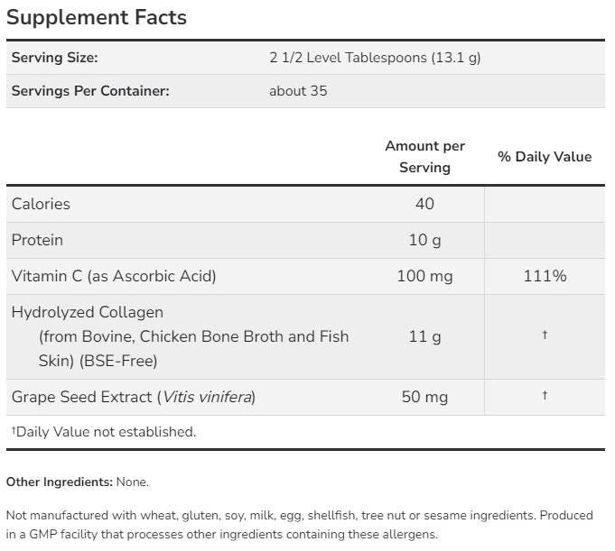 Multi Collagen Protein Types I, II & III Powder - 454 грама - Feel You