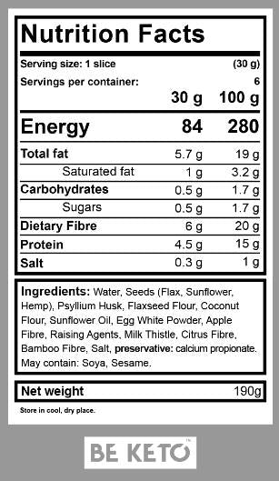 No1 KETO Bread | Gluten Free - 190 грама - Feel You