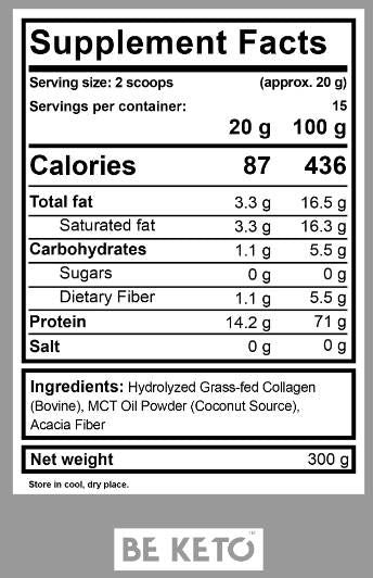 Keto Collagen + MCT Powder - 300 грама - Feel You