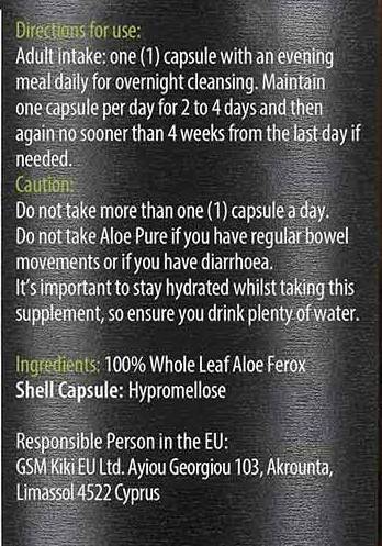 Aloe Pure 600 mg | Whole Leaf Aloe Ferox - 20 капсули - Feel You