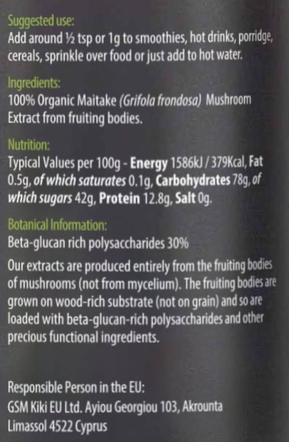Organic Maitake Extract - 50 грама - Feel You