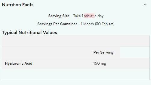 Hyaluronic Acid - 60 Таблетки - Feel You