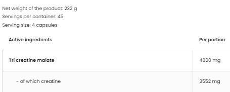 Tri Creatine Malate / TCM 1200 mg - 180 капсули - Feel You