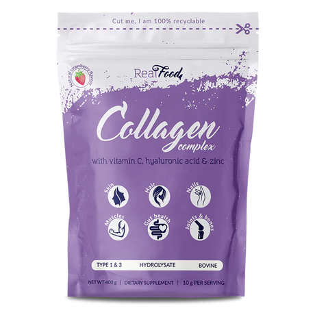 Collagen Complex с хиалуронова киселина, витамин Ц и цинк – 9400 г на доза, 400 г (40 дози) - Feel You